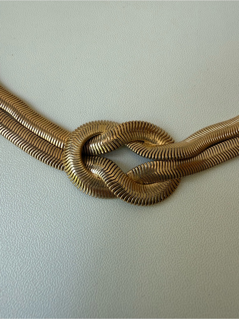 Gold-Tone Knot Link Necklace